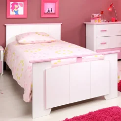 Kinderbed Kiki - wit/roze - 90x200 cm