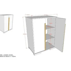 Kinderkledingkast London 98x56x116cm - wit