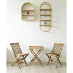 Kinderstoel Naturel Teakhout - Zithoogte 33cm - Toledo - Set van 2