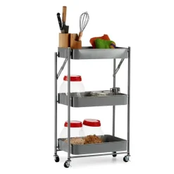 Kinvara Keuken/badkamer trolley - L45 x B30 x H78 cm - grijs - metaal