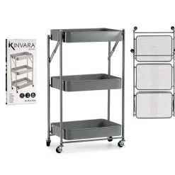 Kinvara Keuken/badkamer trolley - L45 x B30 x H78 cm - grijs - metaal