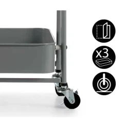 Kinvara Keuken/badkamer trolley - L45 x B30 x H78 cm - grijs - metaal