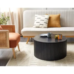 KIRKWOOD - Salontafel - Zwart - Mangohout