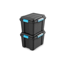 KIS Scuba box M - 45L - zwart/blauwe clips