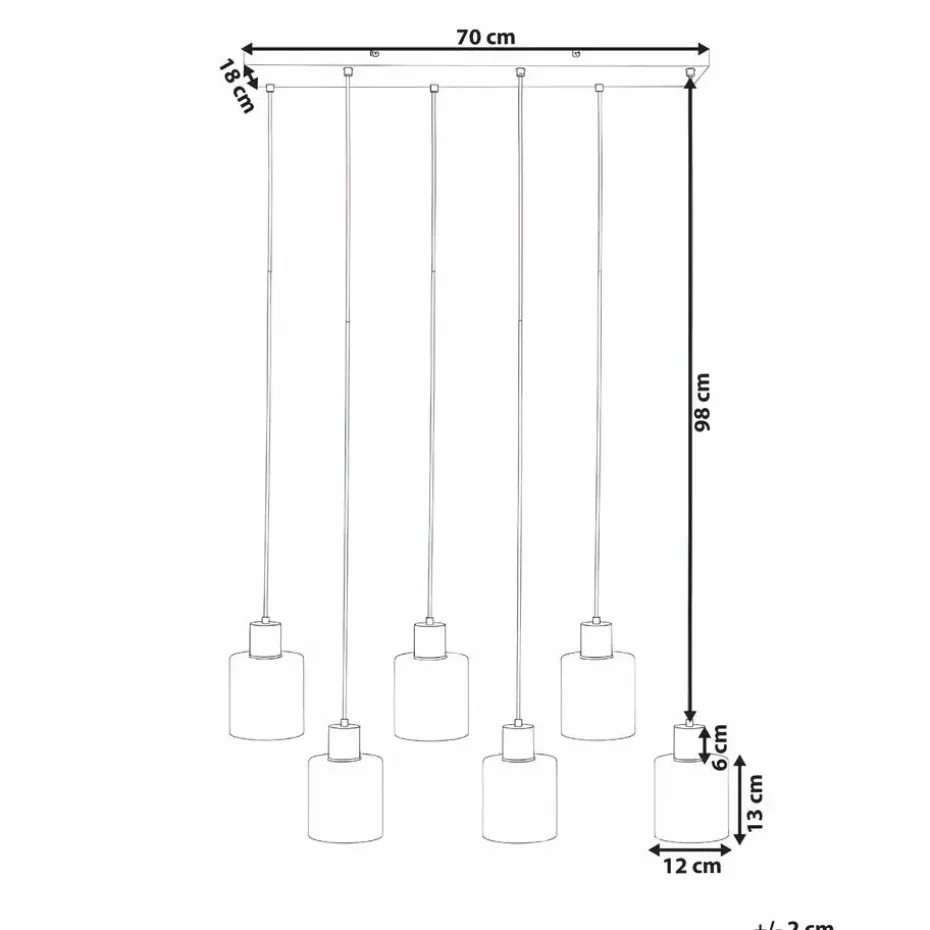 KITARE - Hanglamp 6 lichten - Zwart/Beige - Metaal