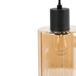 KITARE - Hanglamp 6 lichten - Zwart/Beige - Metaal