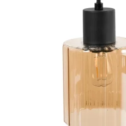 KITARE - Hanglamp 3 lichten - Zwart/Beige - Metaal