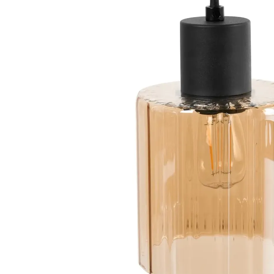 KITARE - Hanglamp 3 lichten - Zwart/Beige - Metaal