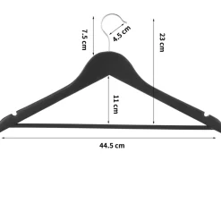 Kledinghangers - massief hout - 30 stuks - zwart