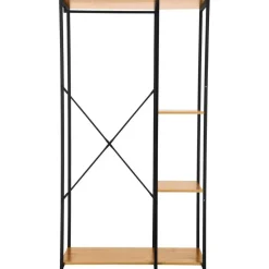 Kledingkast - Open Kast - 176x90x40 cm - MDF lichte Eik & Metaal