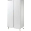 Kledingkast Billy 2 deuren MDF - wit/goud