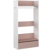Kledingkast Bo0 met lade, hoedenplank en kledingroede - wit/ oudroze