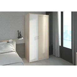 Kledingkast Charly 2-deurs - acaciakleur - 180x85x52 cm