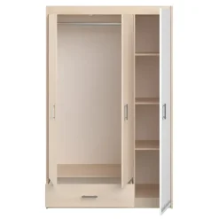 Kledingkast Charly 3-deurs - acaciakleur - 180x112x52 cm