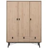 Kledingkast Kansas 3-deurs - eikenkleur - 200x150x60 cm