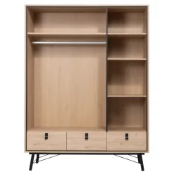Kledingkast Kansas 3-deurs - eikenkleur - 200x150x60 cm