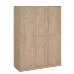Kledingkast Lynn 3-deurs - eikenkleur - 200x147x62 cm