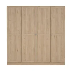 Kledingkast Lynn 4-deurs - eikenkleur - 200x196x62 cm