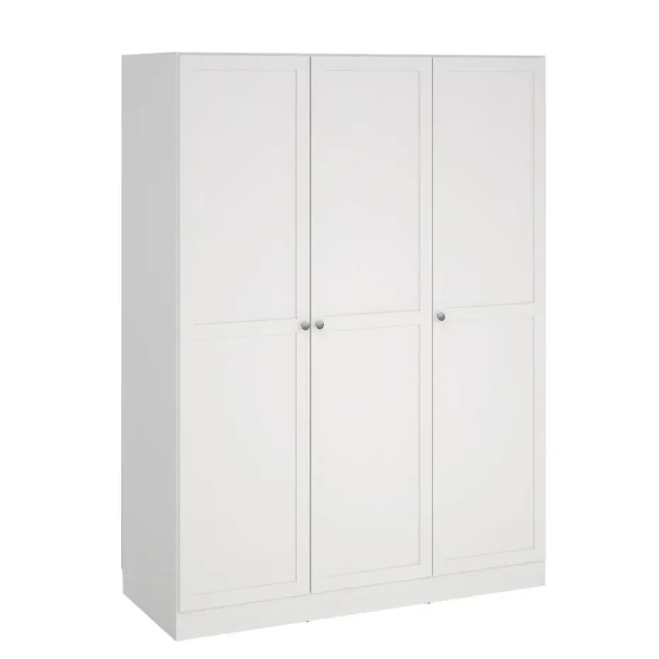 Kledingkast Lynn 3-deurs - wit - 200x147x62 cm
