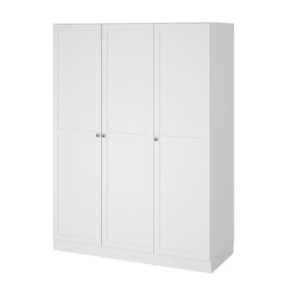Kledingkast Lynn 3-deurs - wit - 200x147x62 cm