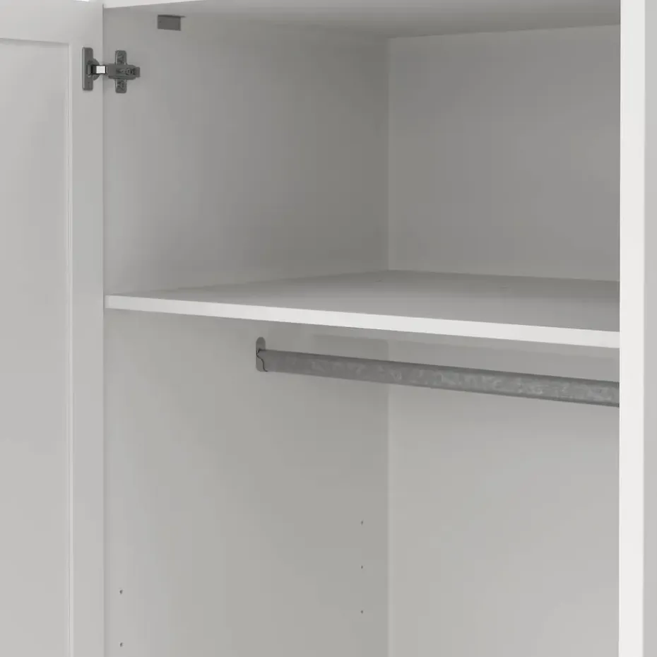 Kledingkast Lynn 3-deurs - wit - 200x147x62 cm