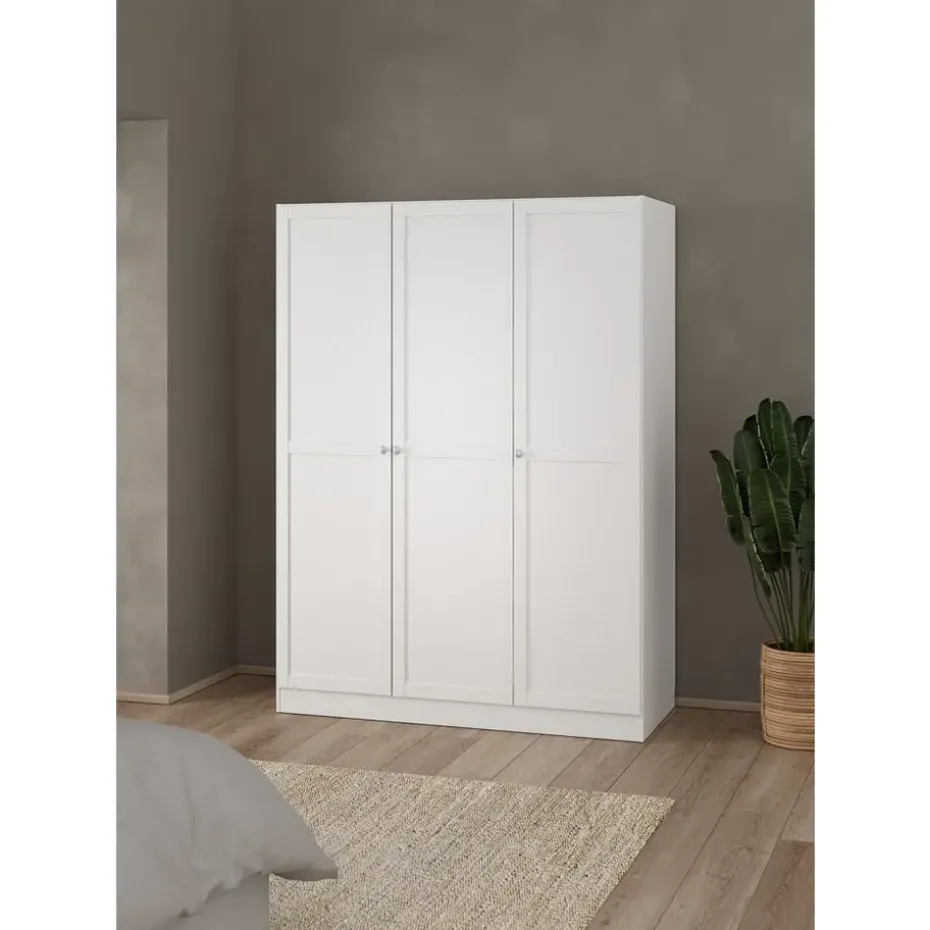 Kledingkast Lynn 3-deurs - wit - 200x147x62 cm