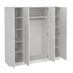 Kledingkast Lynn 4-deurs - wit - 200x196x62 cm