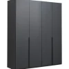 Kledingkast Milaan 4-deurs- grafiet - 208x180x58 cm