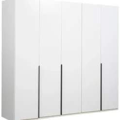 Kledingkast Milaan 5-deurs - wit - 208x225x58 cm