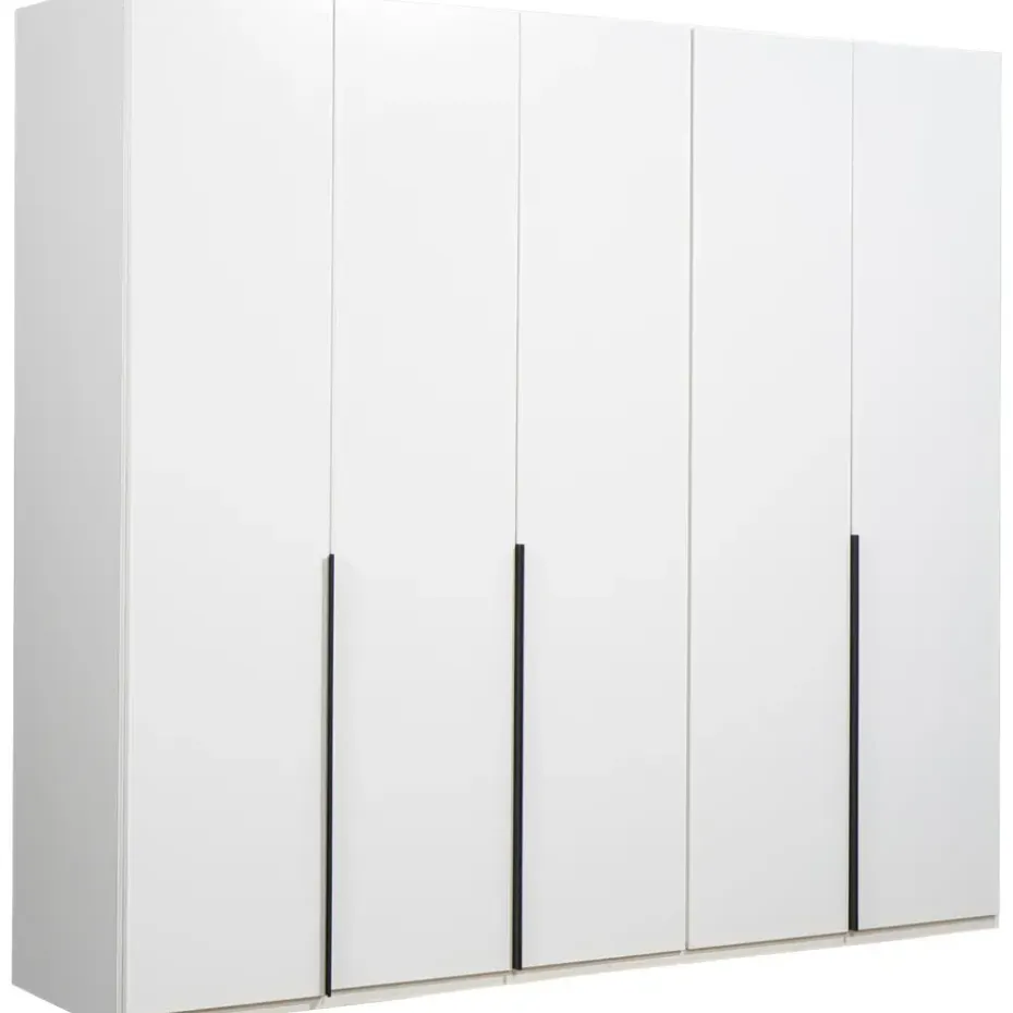 Kledingkast Milaan 5-deurs - wit - 208x225x58 cm