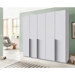 Kledingkast Milaan 5-deurs - wit - 208x225x58 cm