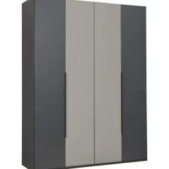 Kledingkast Milaan 4-deurs - grafiet/greige -236x180x58 cm