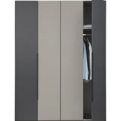 Kledingkast Milaan 4-deurs - grafiet/greige -236x180x58 cm
