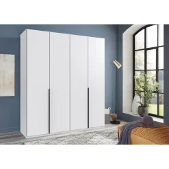 Kledingkast Milaan 4-deurs- wit - 208x180x58 cm