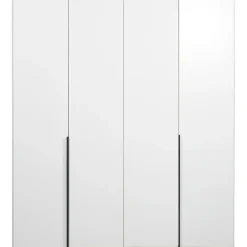Kledingkast Milaan 4-deurs- wit - 208x180x58 cm