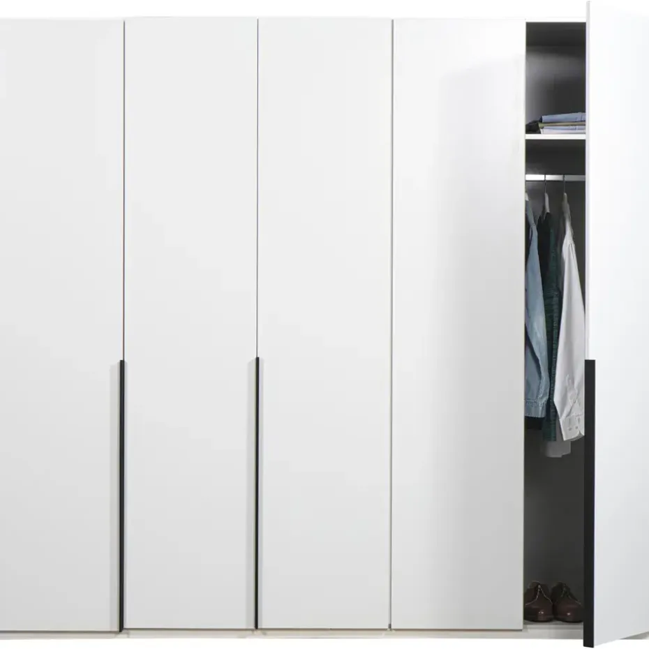 Kledingkast Milaan 5-deurs - wit - 236x225x58 cm