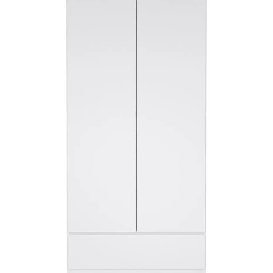 Kledingkast Naia 2-deurs - hoogglans wit - 50x99x201 cm