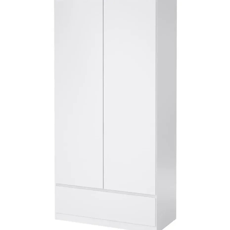 Kledingkast Naia 2-deurs - hoogglans wit - 50x99x201 cm