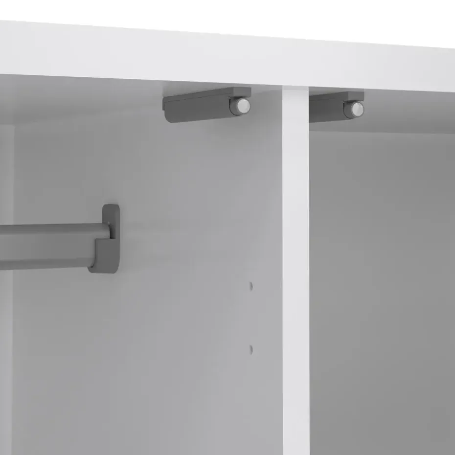 Kledingkast Naia 2-deurs - hoogglans wit - 50x99x201 cm