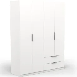 Kledingkast Spectre 157cm 4 deuren & 2 lades - mat wit