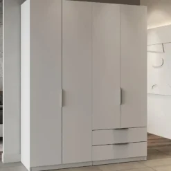 Kledingkast Spectre 157cm 4 deuren & 2 lades - mat wit