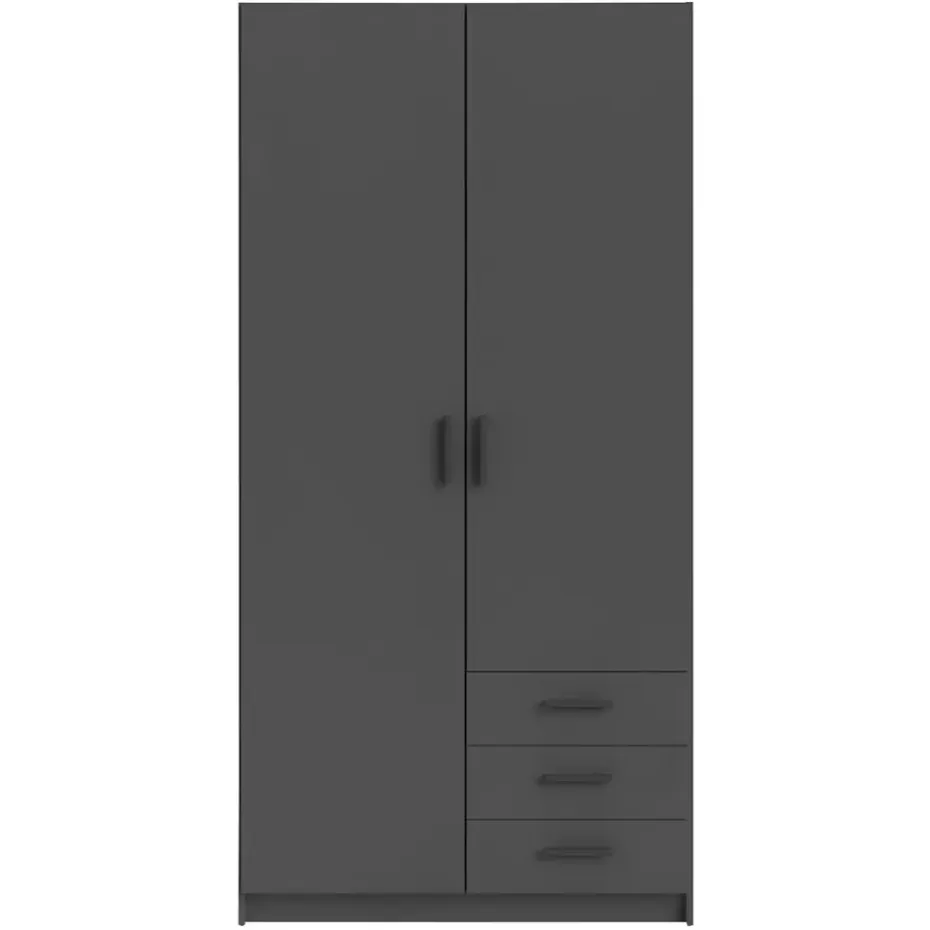 Kledingkast Sprint 2-deurs - antracietkleur - 200x98,5x50 cm