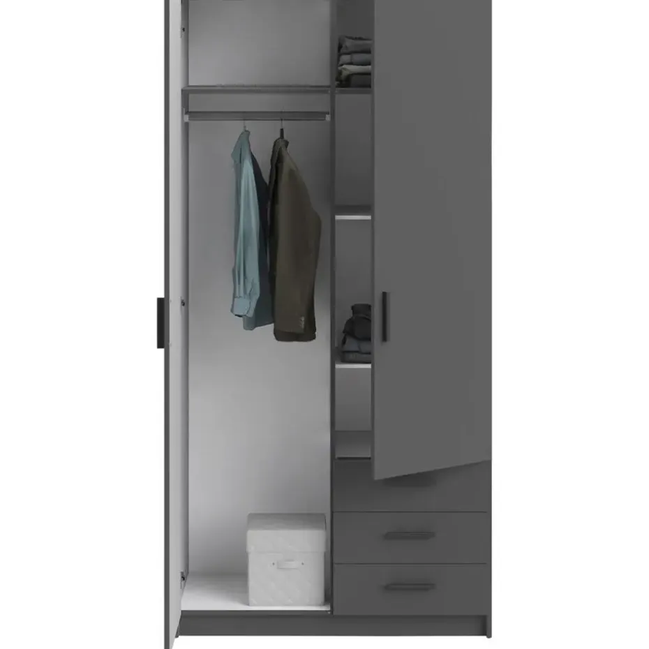 Kledingkast Sprint 2-deurs - antracietkleur - 200x98,5x50 cm
