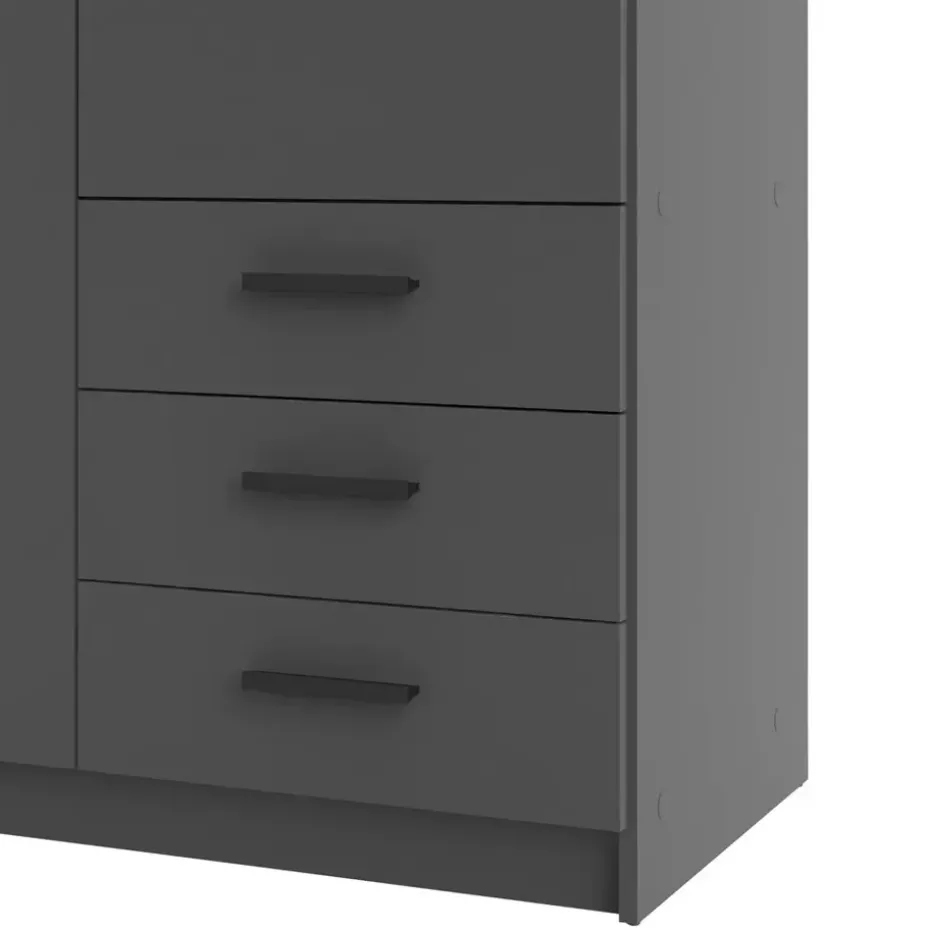 Kledingkast Sprint 2-deurs - antracietkleur - 200x98,5x50 cm