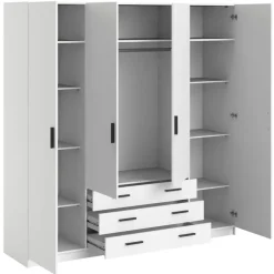 Kledingkast Sprint 4-deurs - wit - 200x196x50 cm