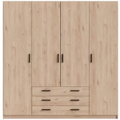 Kledingkast Sprint 4-deurs - eikenkleur - 200x196x50 cm