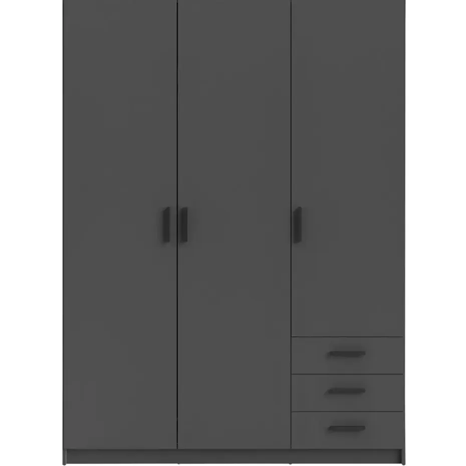 Kledingkast Sprint 3-deurs - antracietkleur - 200x147x50 cm