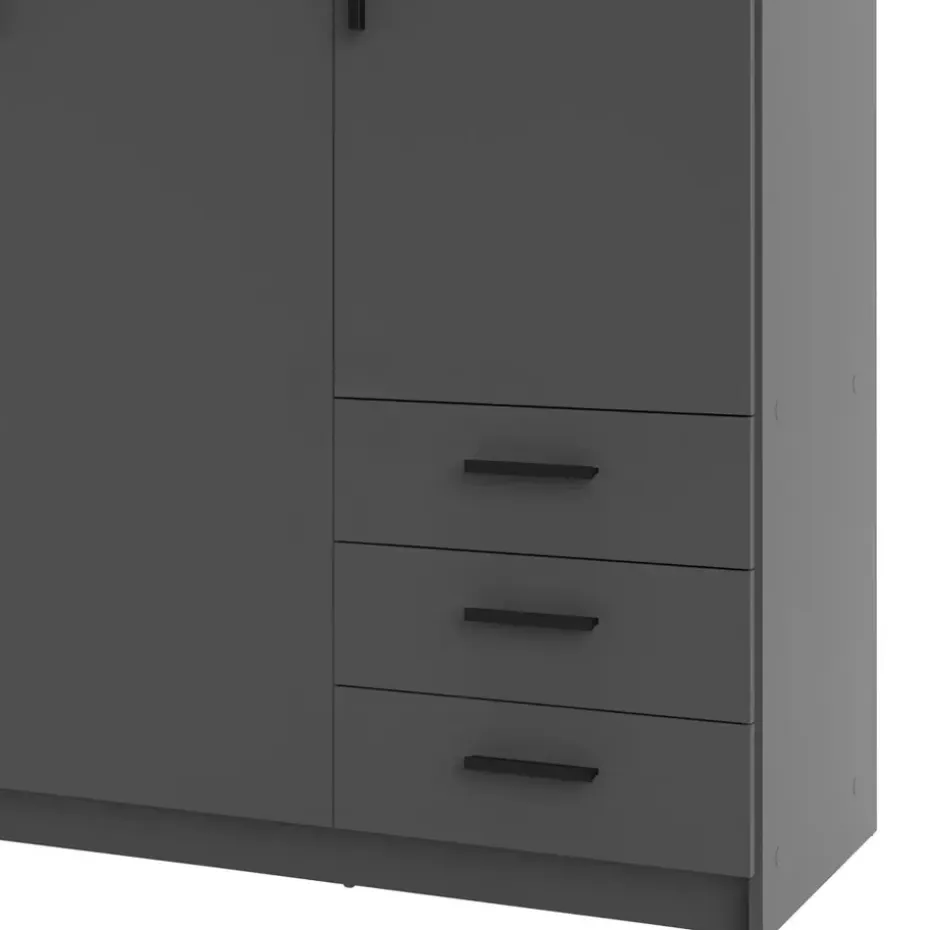 Kledingkast Sprint 3-deurs - antracietkleur - 200x147x50 cm