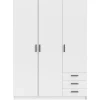 Kledingkast Sprint 3-deurs - wit - 200x147x50 cm