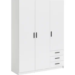 Kledingkast Sprint 3-deurs - wit - 200x147x50 cm